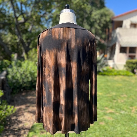 Dana Buchman beaded long sleeve tunic top - size L - Picture 3 of 4